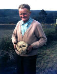Rex's Father Bill Gilroy - holding Yowie Casts